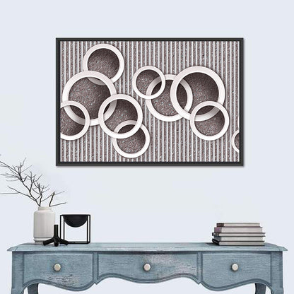 Layered White Circles Wall Art
