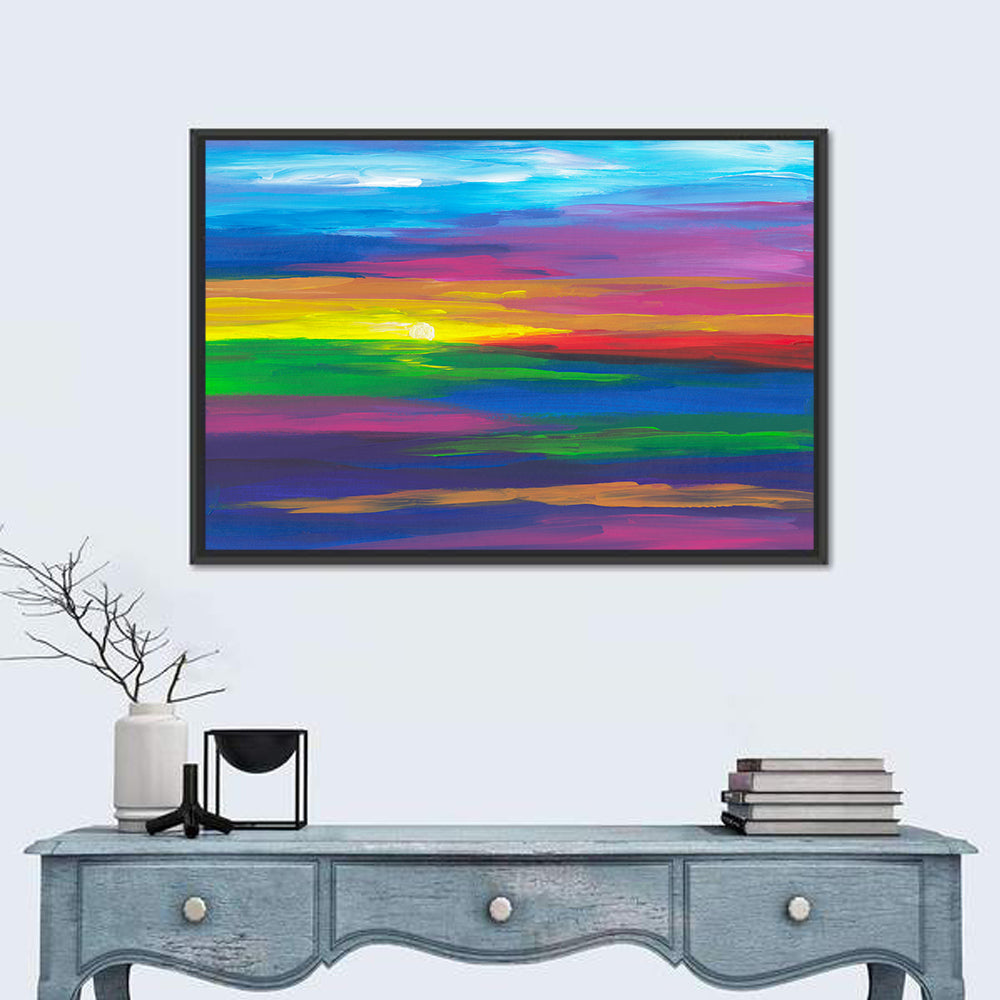 Colorful Abstract Sunset Wall Art