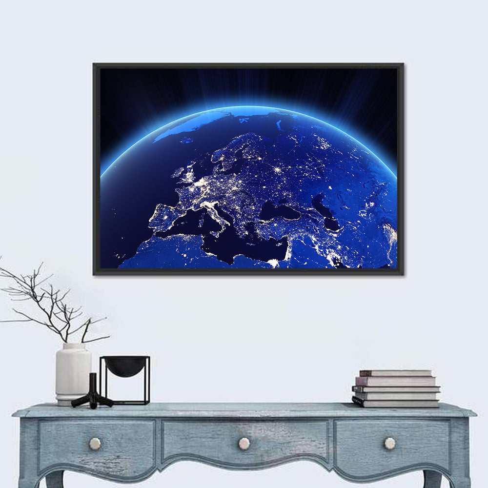 Europe Night Lights from Orbit Wall Art
