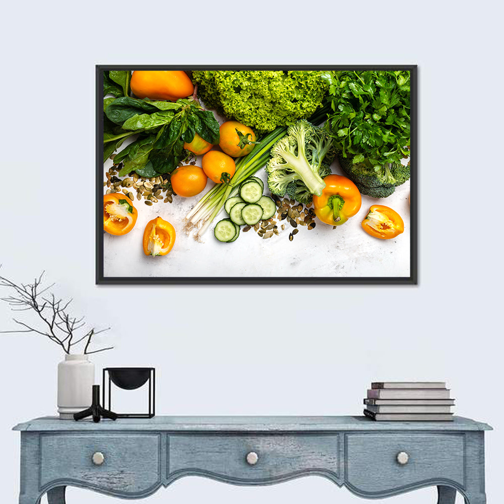 Fresh Vegetable Flat Lay Wall Art