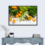 Fresh Vegetable Flat Lay Wall Art