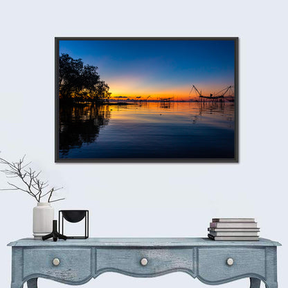 Thai Fishing Nets at Sunrise Wall Art