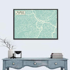 Sheffield City Map, Light Blue Wall Art