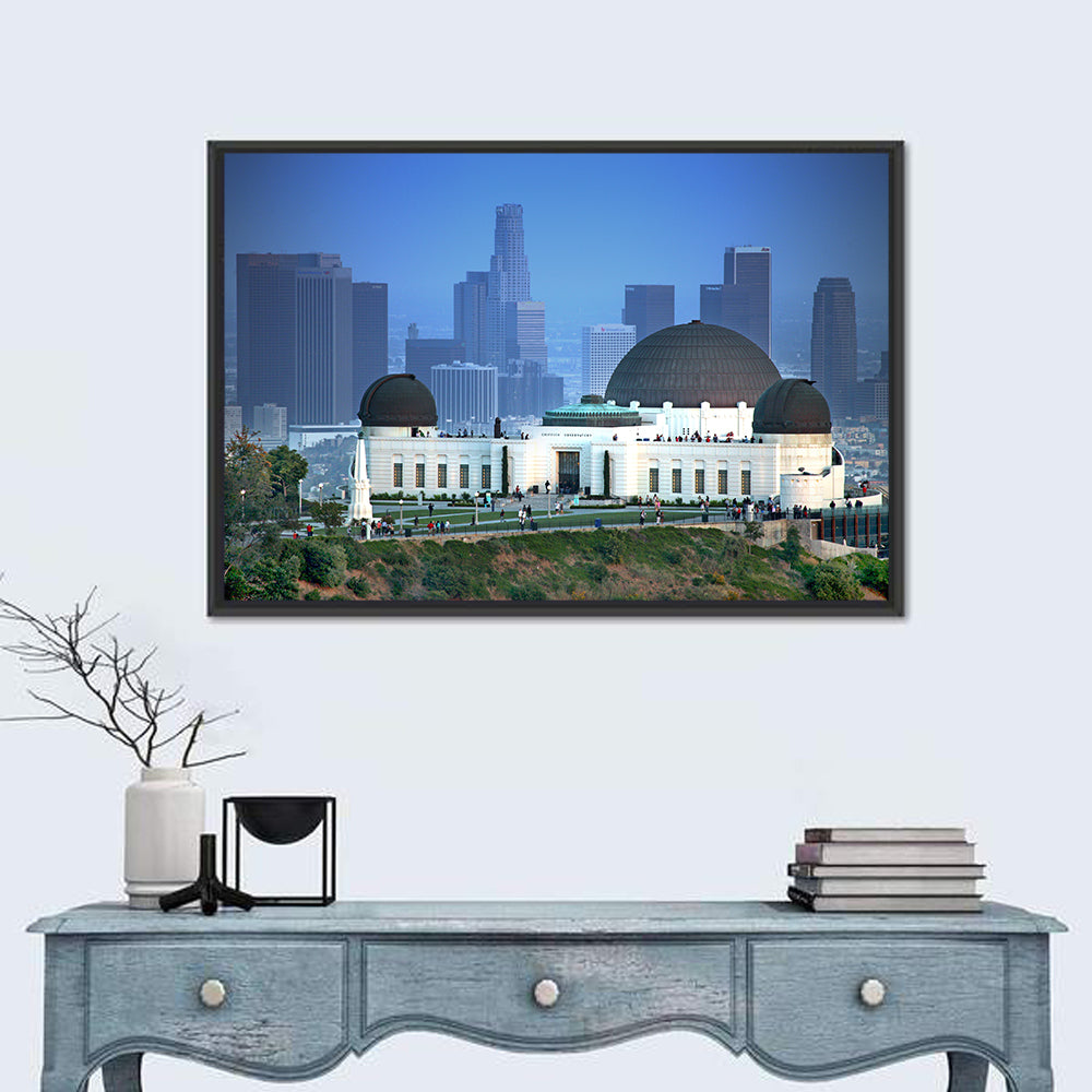 Griffith Observatory with City Skyline Wall Art in a room, landscape