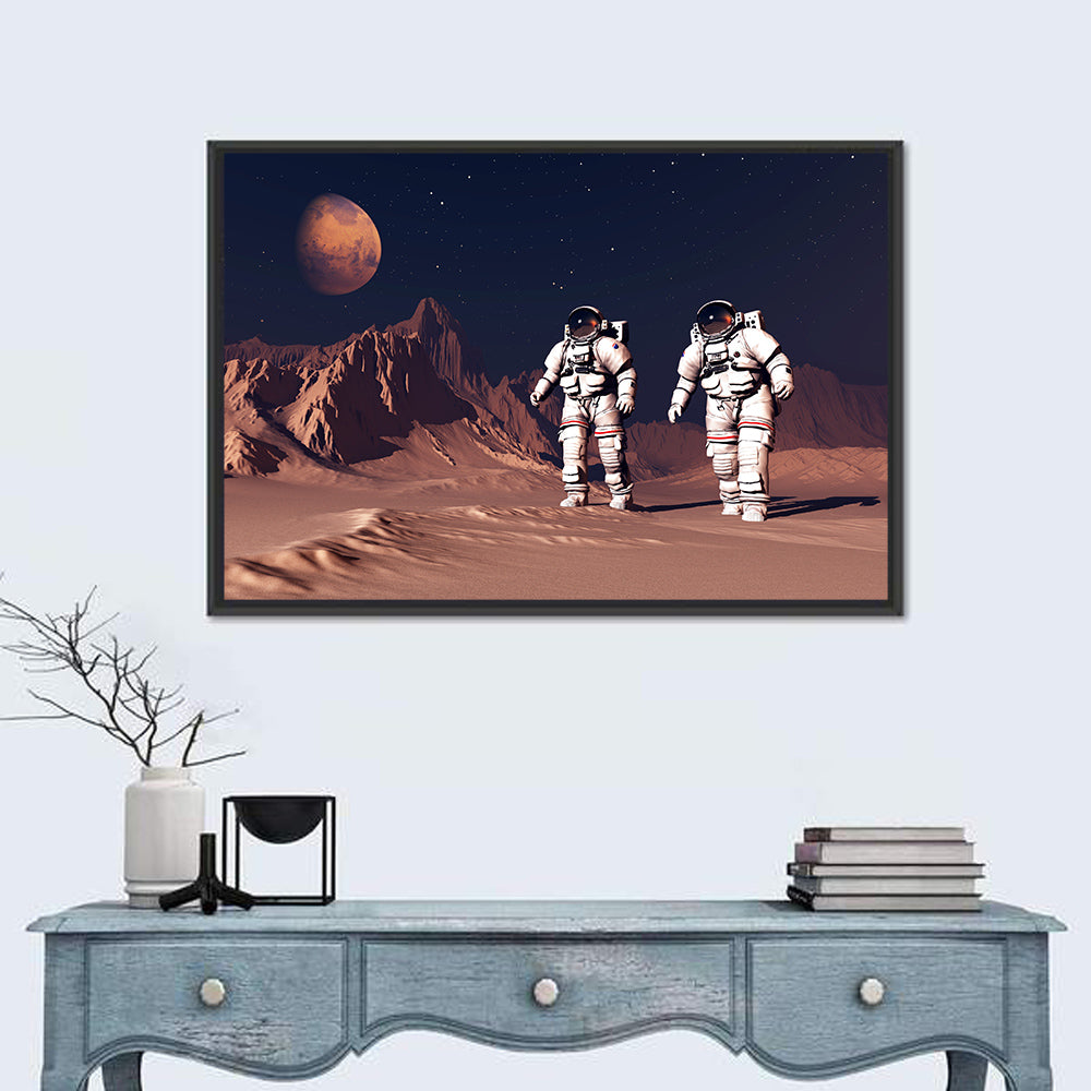 Two Astronauts on Desert Planet Wall Art