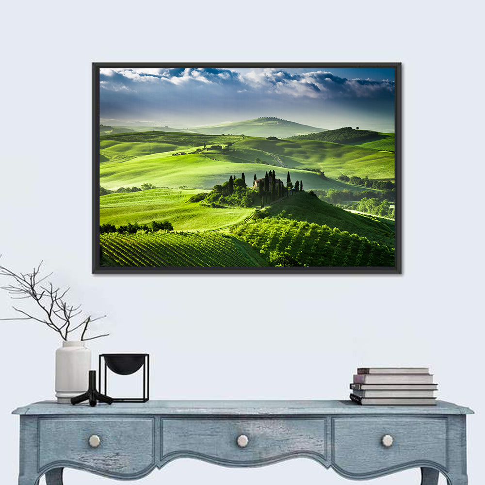 Sunrise Over San Quirico D Orcia Valley Wall Art
