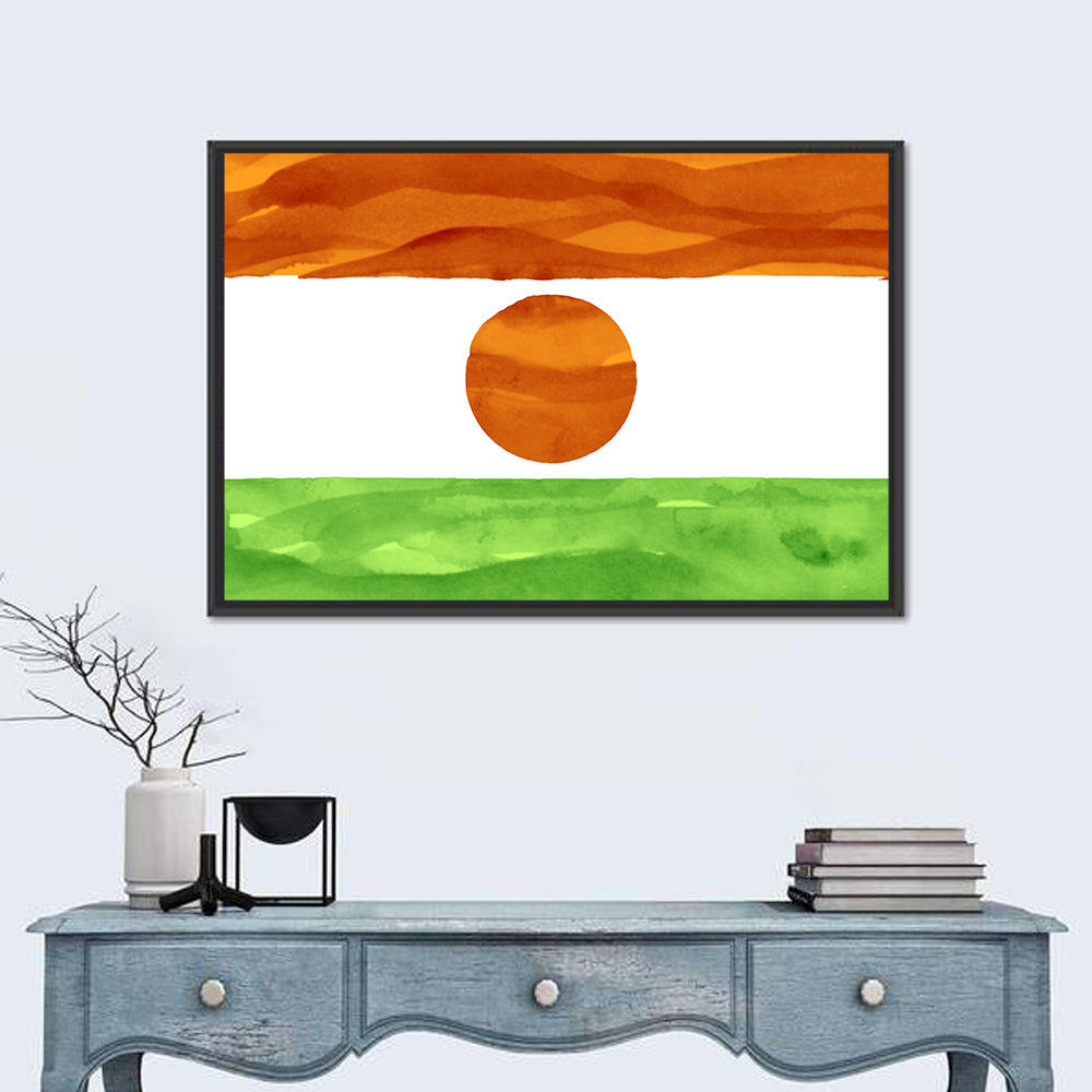 Niger Flag Watercolor Tricolor Wall Art