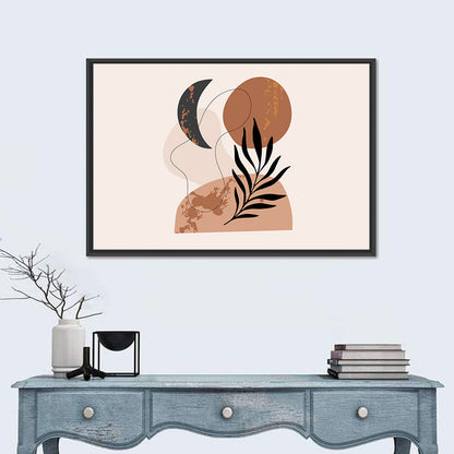 Crescent Moon Botanical Minimalist Wall Art