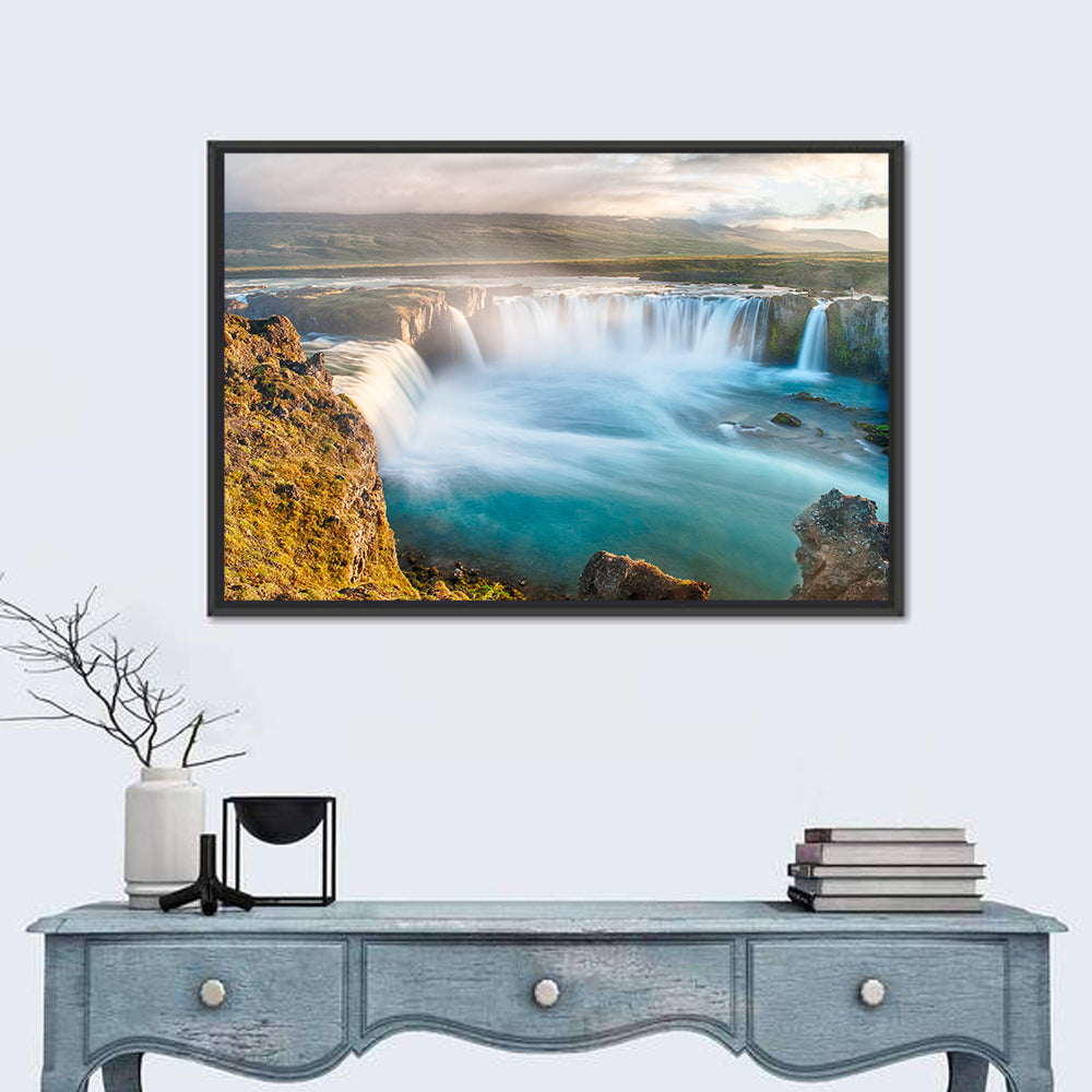 Goðafoss Waterfall, Iceland Wall Art in a room, landscape
