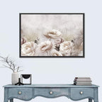 Layered White Roses Wall Art