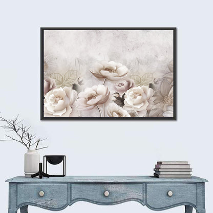 Layered White Roses Wall Art