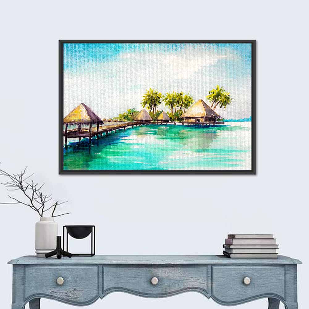 Over Water Bungalows Wall Art