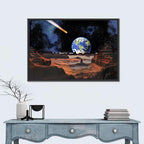 Asteroid Collision with Earth Wall Art