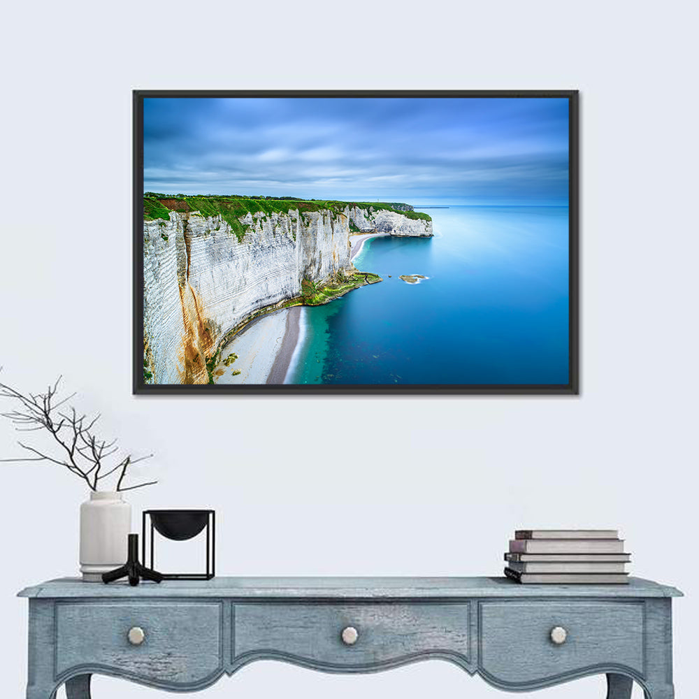 Étretat Cliffs, France Wall Art in a room, landscape