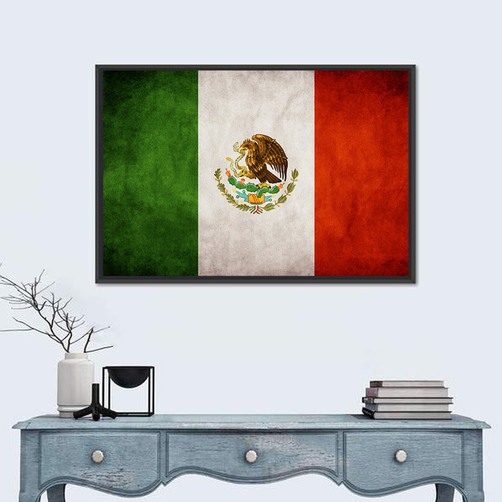 Vintage Mexican Flag Emblem Wall Art