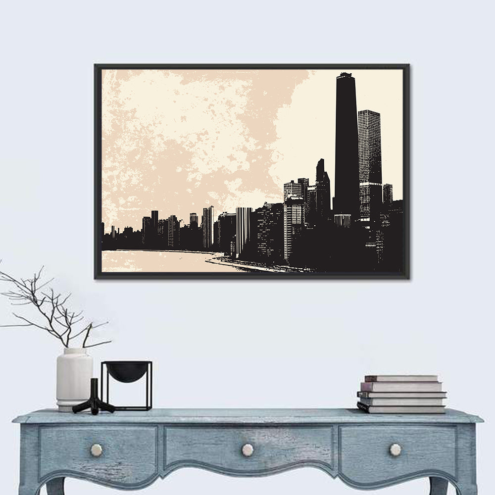 Chicago Skyline Silhouette Wall Art
