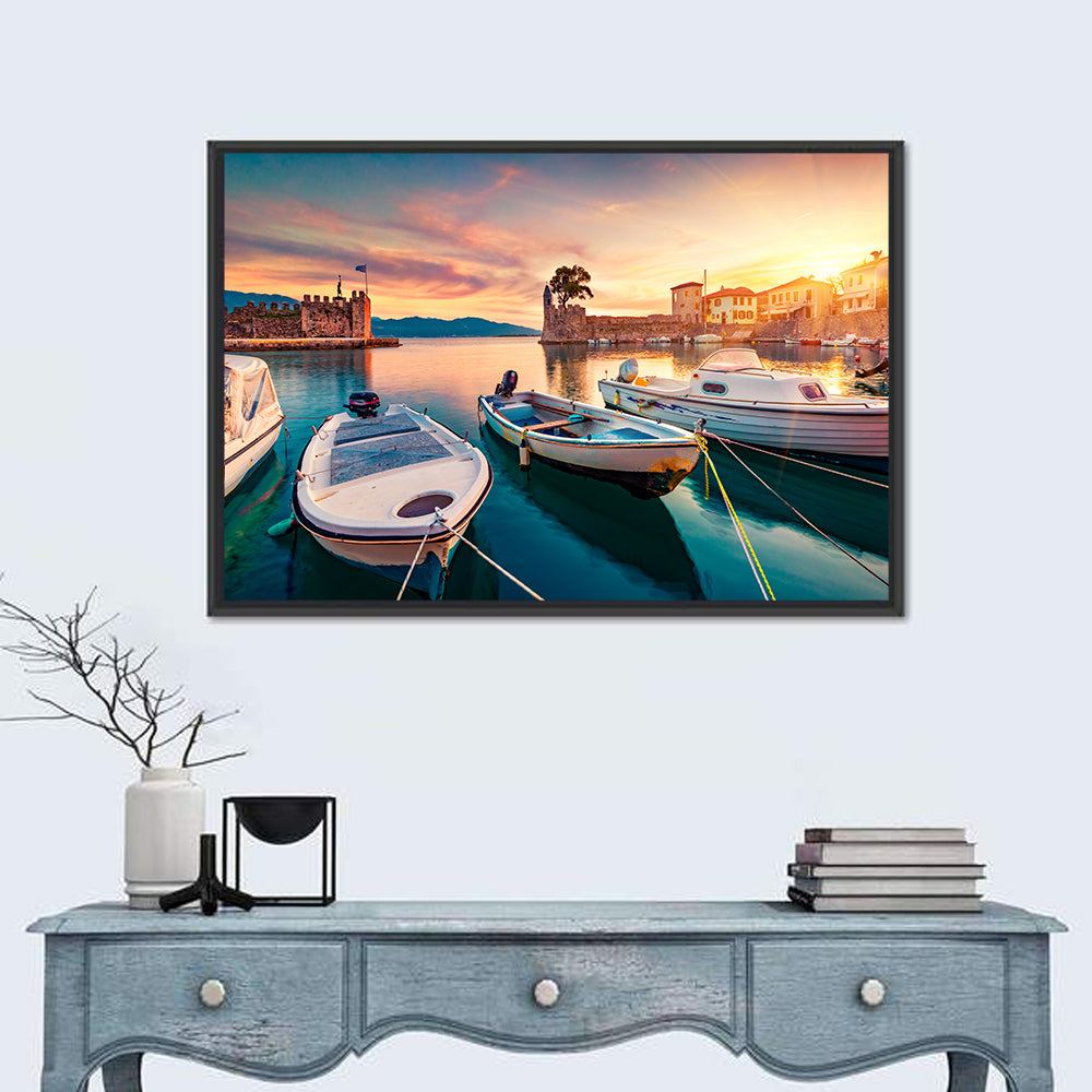 Nafpaktos Harbor at Sunset Wall Art