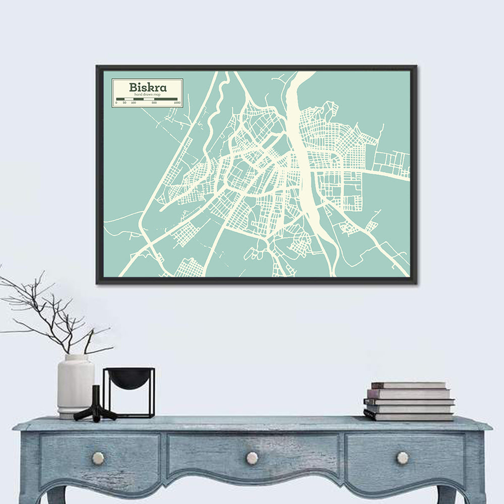Biskra Aerial Map Wall Art