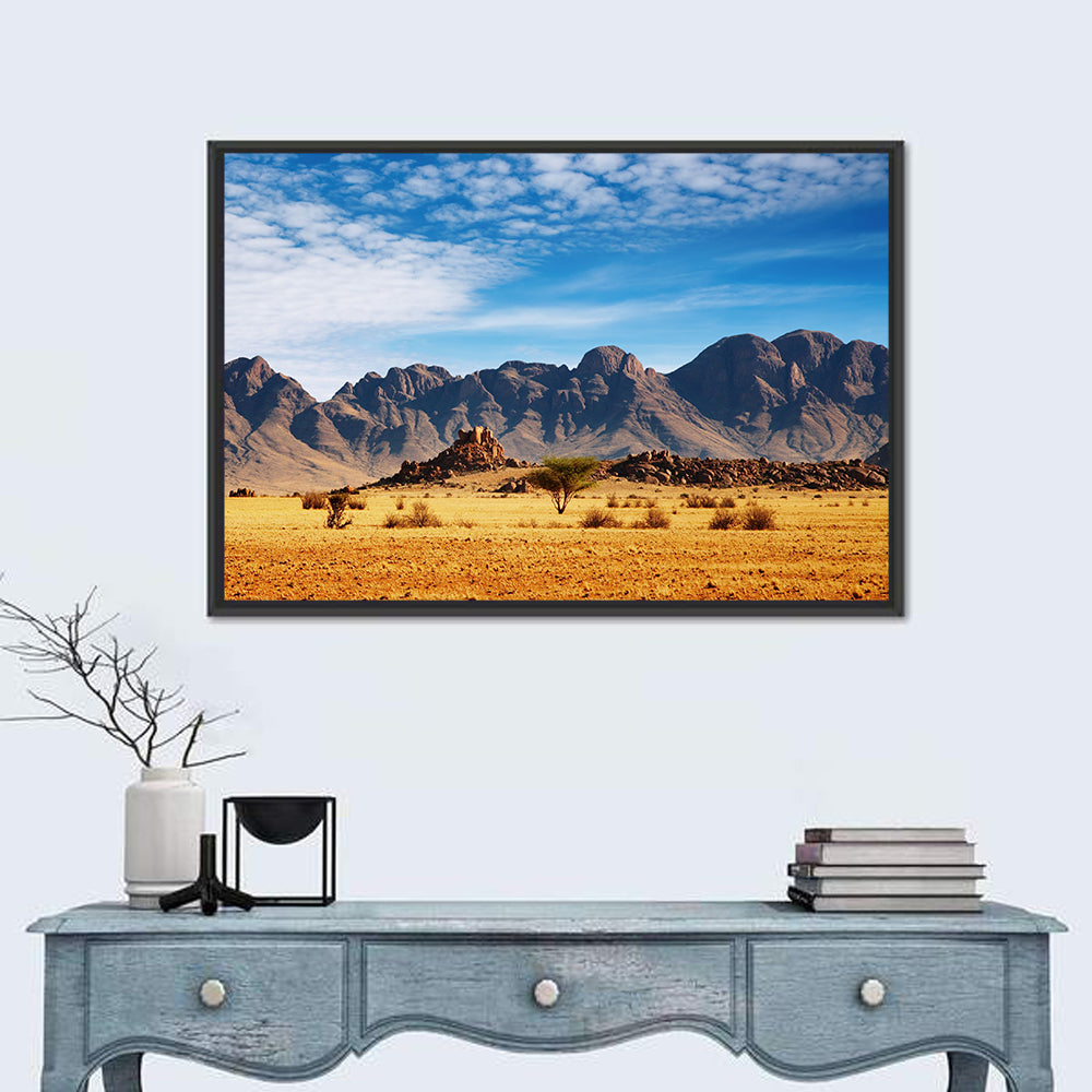 Namib Desert Rocks Wall Art in a room, landscape