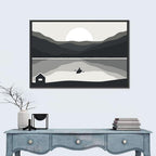 Fisherman at Mountain Lake Wall Art