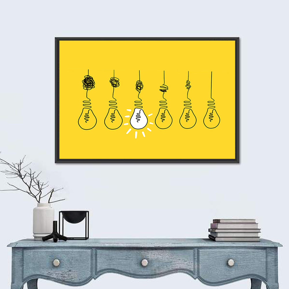 Lightbulb Progression from Complexity to Clarity Wall Art