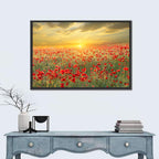 Poppy Field at Sunset Wall Art