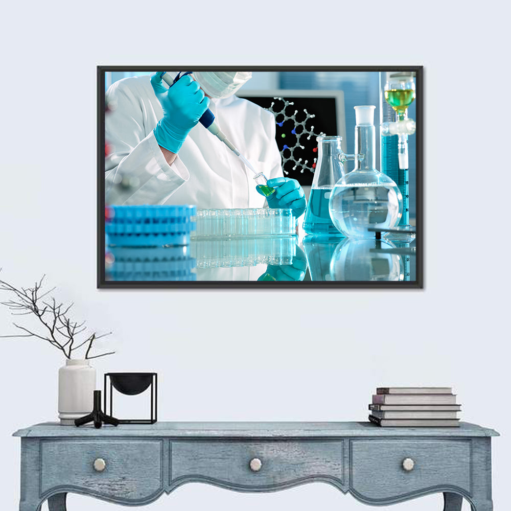 Scientist Using a Pipette Wall Art