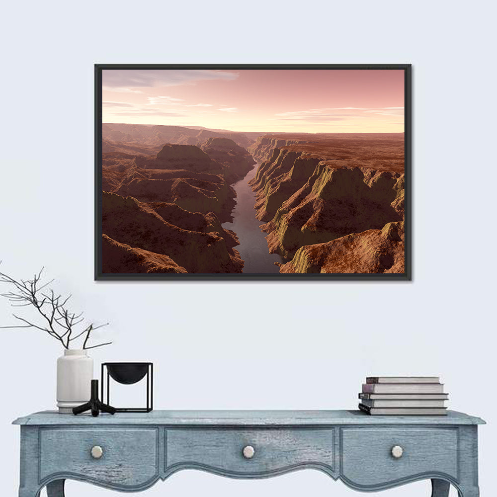 Death Canyon Aerial View Wall Art in a room, landscape