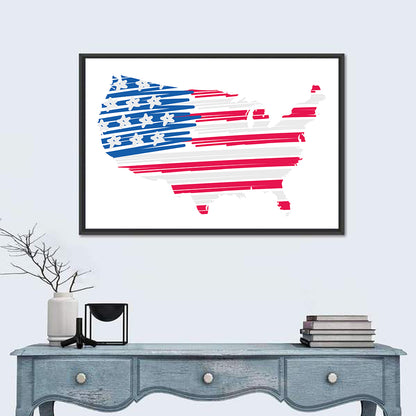 United States Flag Map Wall Art