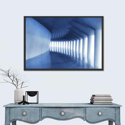 Curved Blue Corridor Wall Art