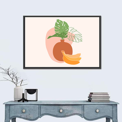 Monstera and Bananas Still Life Wall Art