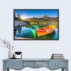 Boats at Black Lake Montenegro Wall Art