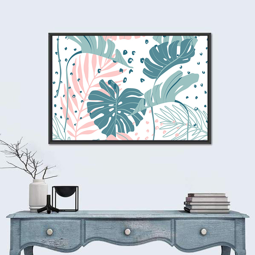 Minimal Tropical Leaf Pattern Wall Art