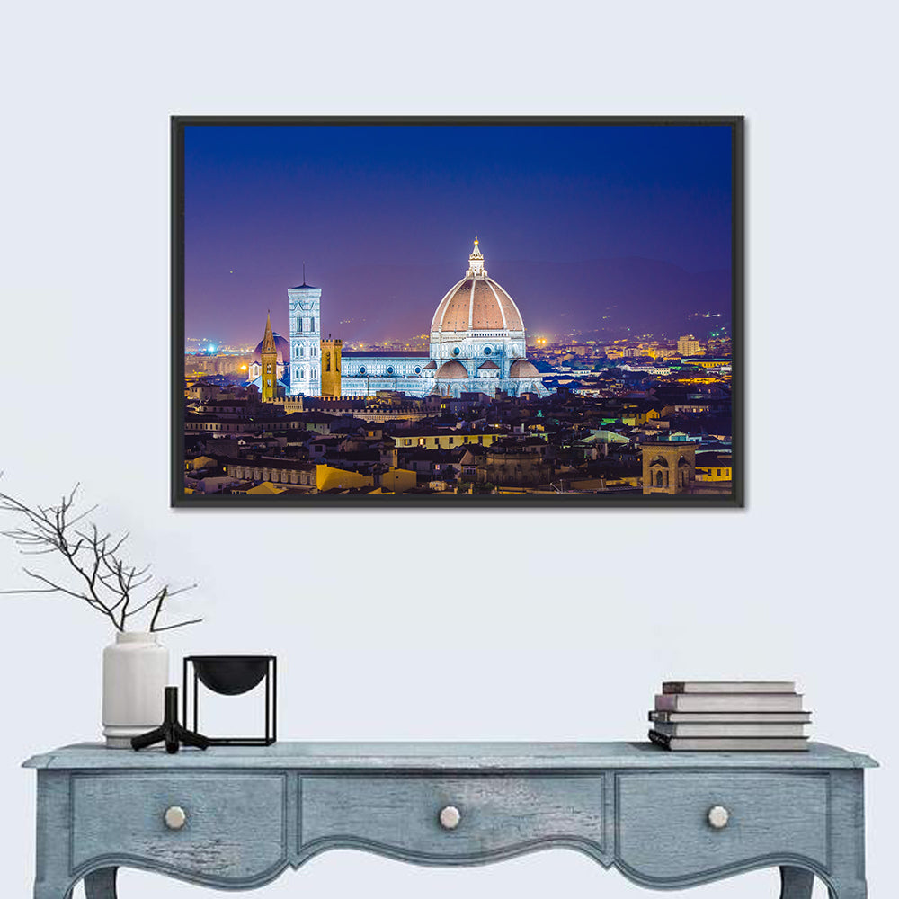 Florence Night Skyline Wall Art in a room, landscape