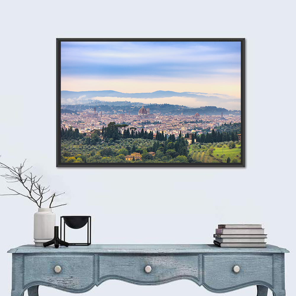 Florence Cathedral Dome View Wall Art in a room, landscape
