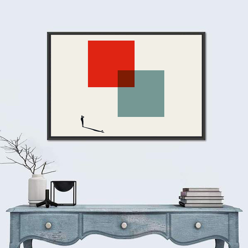 Silhouette with Overlapping Squares Wall Art