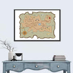 Pirate Treasure Map Wall Art