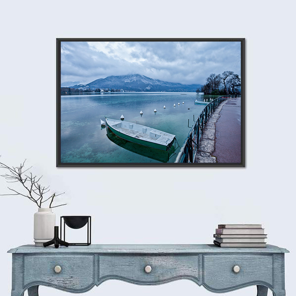 Lake Annecy Promenade View Wall Art in a room, landscape