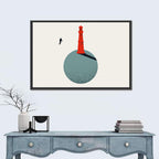 Red Lighthouse on Planet Wall Art