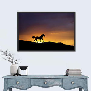 Running Horse Silhouette Wall Art