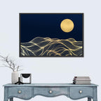 Gold Moon Minimal Seascape Wall Art
