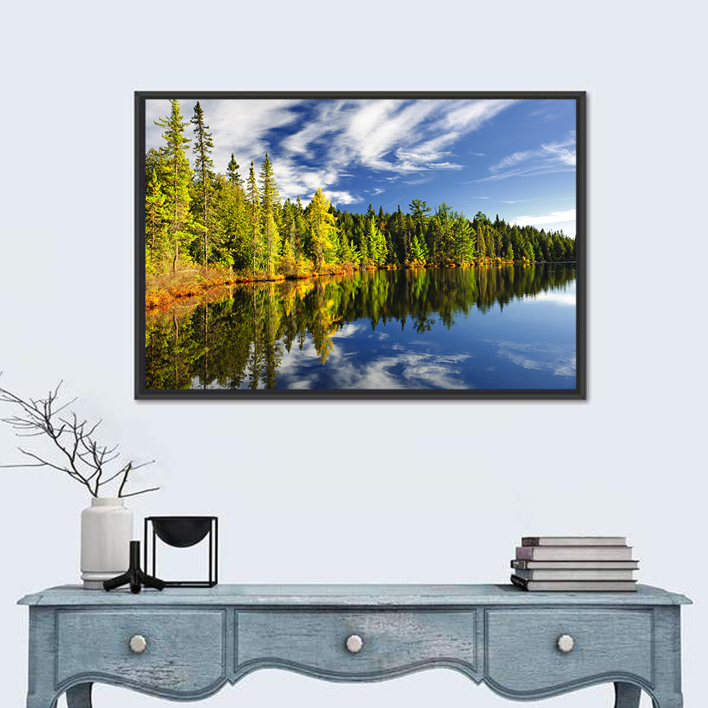 Lake Shore at Algonquin Park Wall Art in a room, landscape