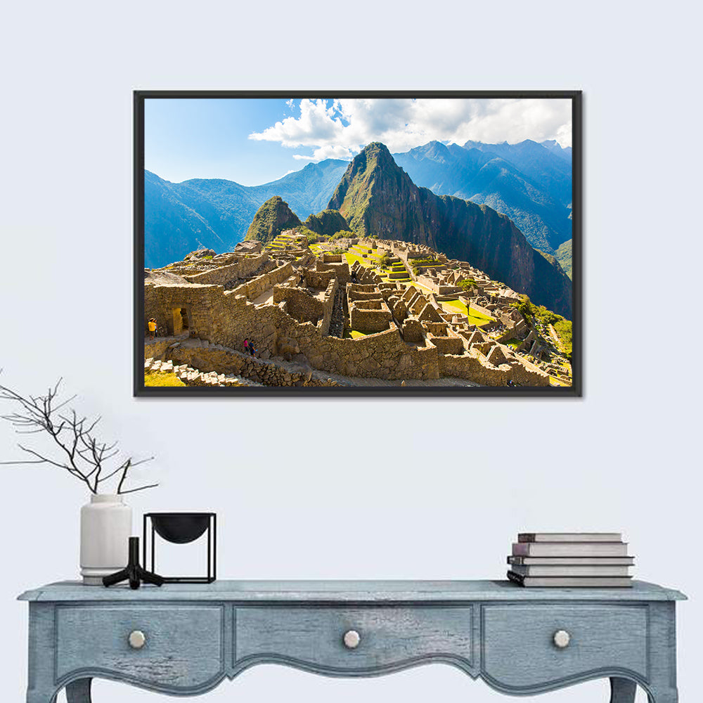 Terraced Ruins of Machu Picchu Wall Art in a room, landscape