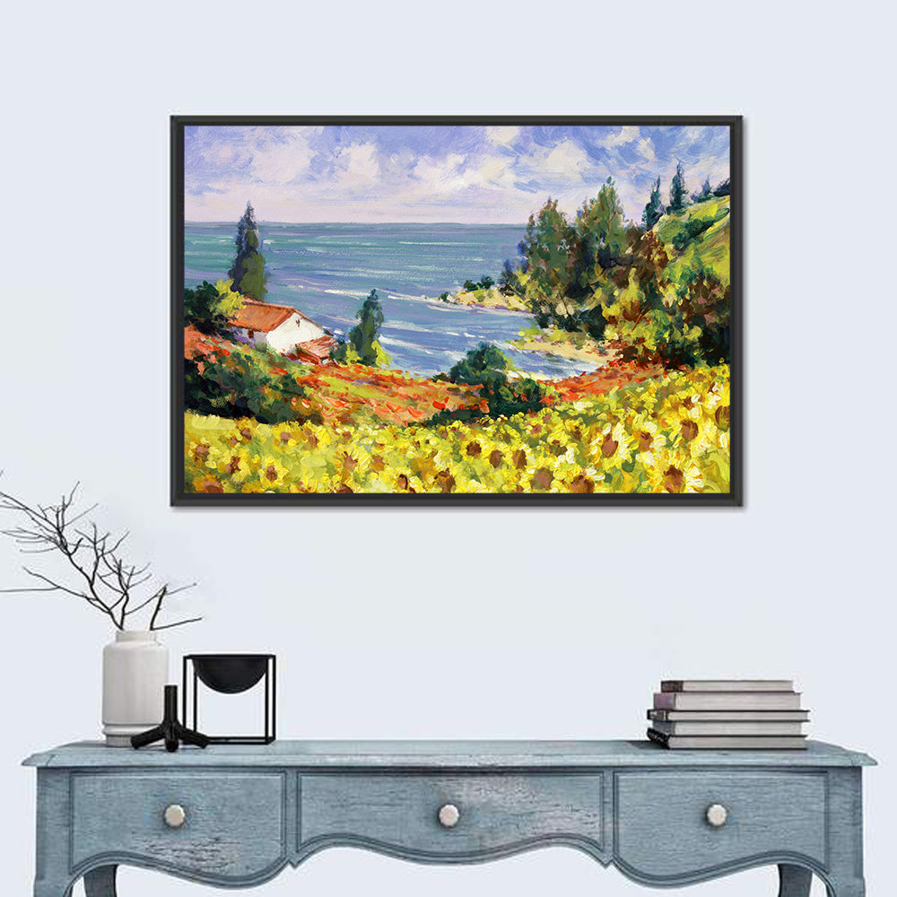 Sunflower Coastal Landscape Wall Art