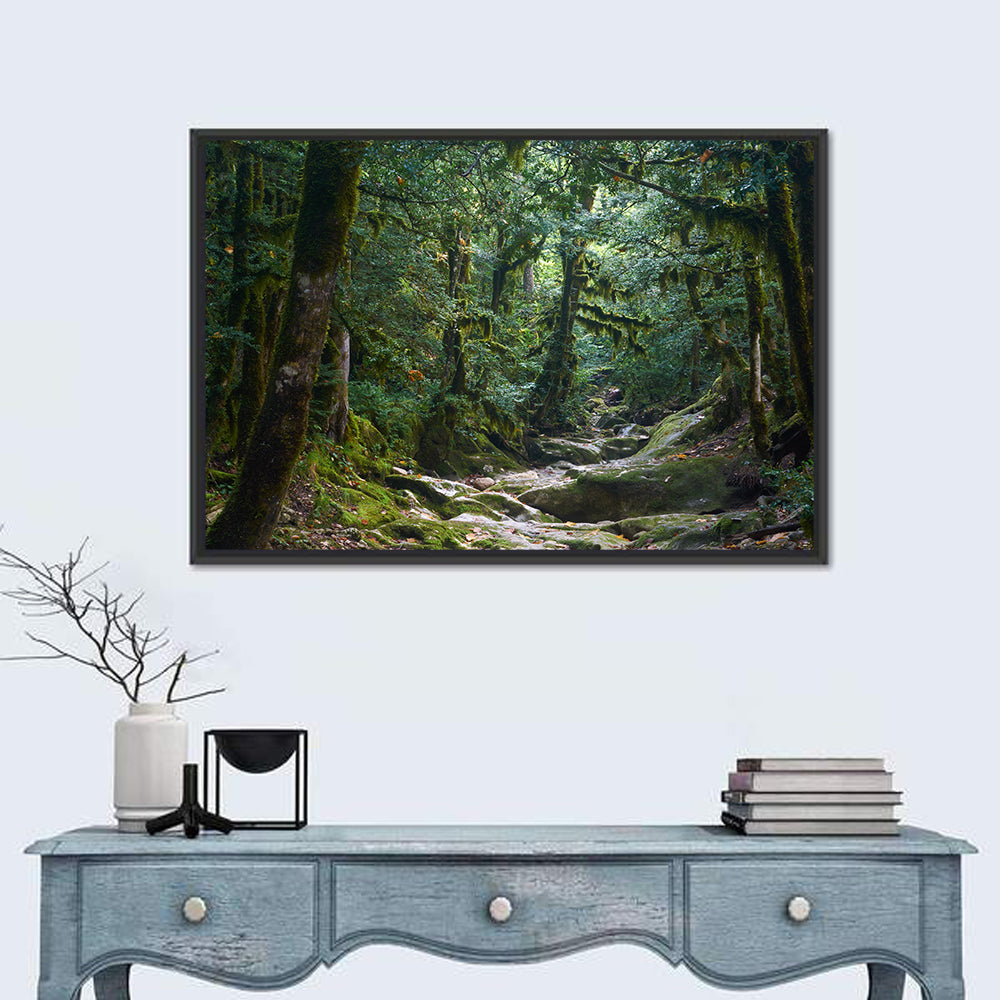Mossy Halloween Forest Path Wall Art