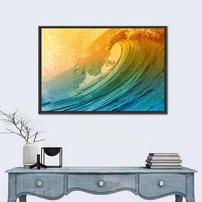 Barrel Wave at Sunset Wall Art