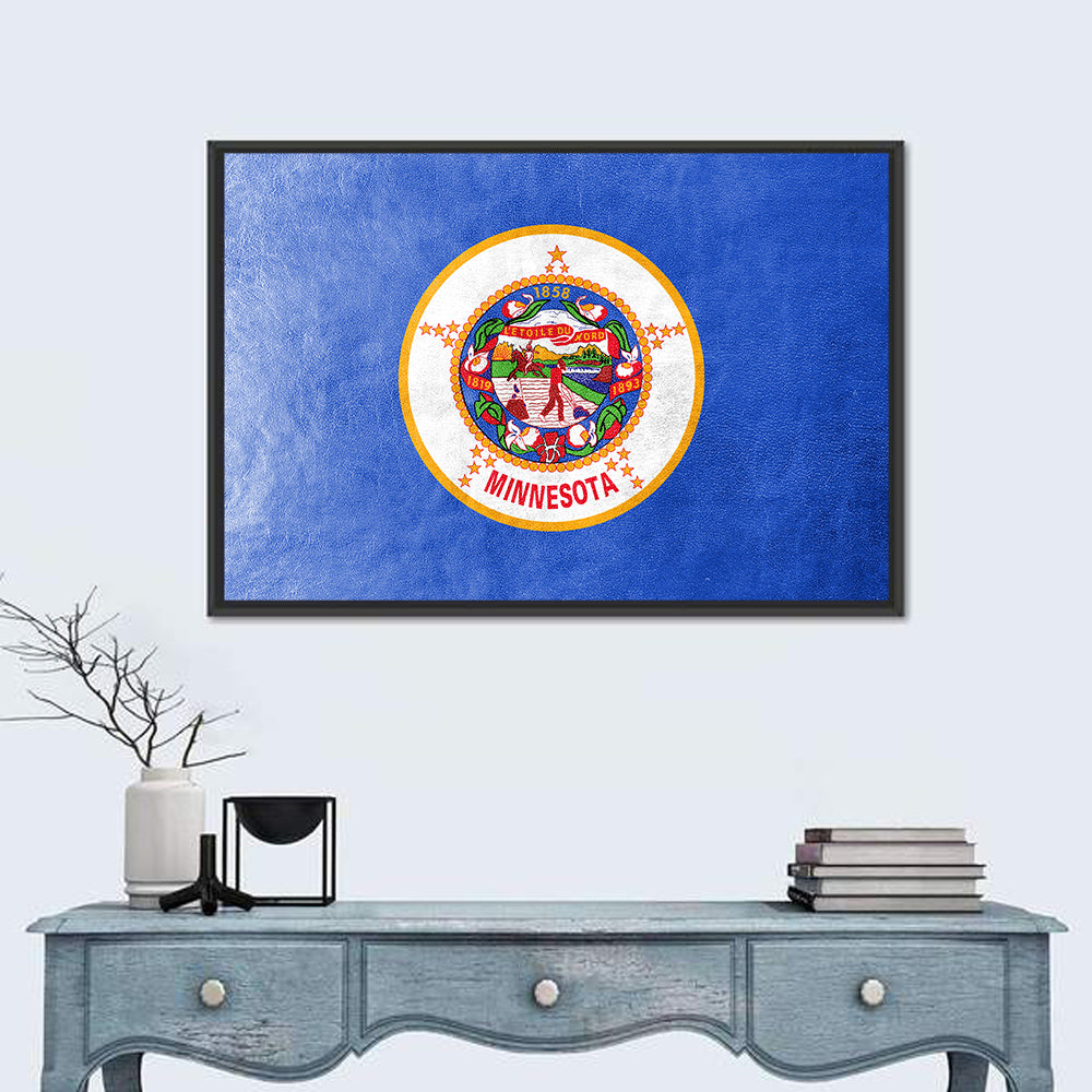 Minnesota State Flag with Seal Wall Art