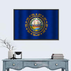 New Hampshire Flag with Ship Emblem Wall Art