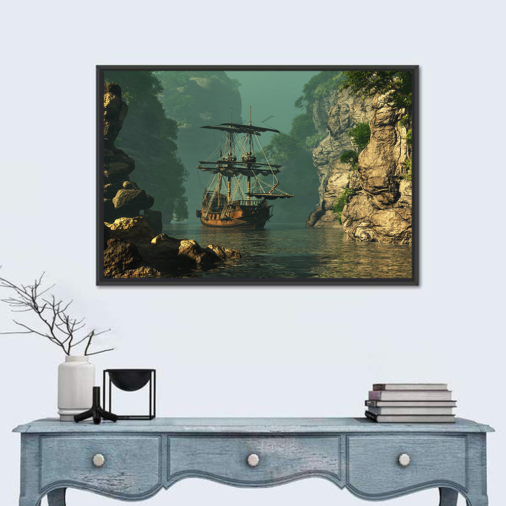 16th Century Sailing Ship in Gorge Wall Art