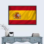 Spanish Flag with Coat of Arms Wall Art